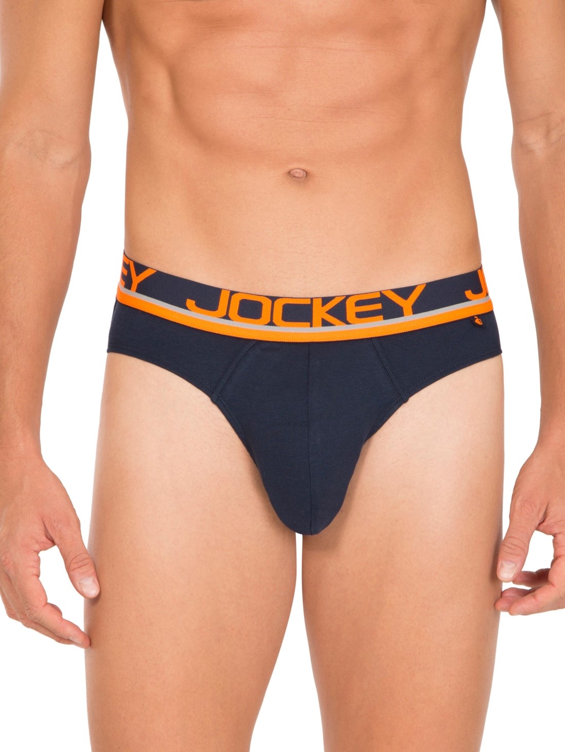 

Jockey Men Navy & Neon Orange Modern Brief -  - FP02, Blue