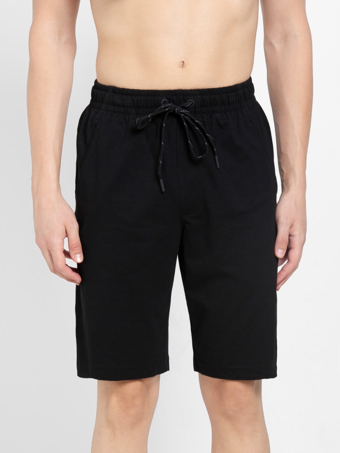 Buy Black Regular Fit Shorts with Drawstring Closure for Men SP26 ...