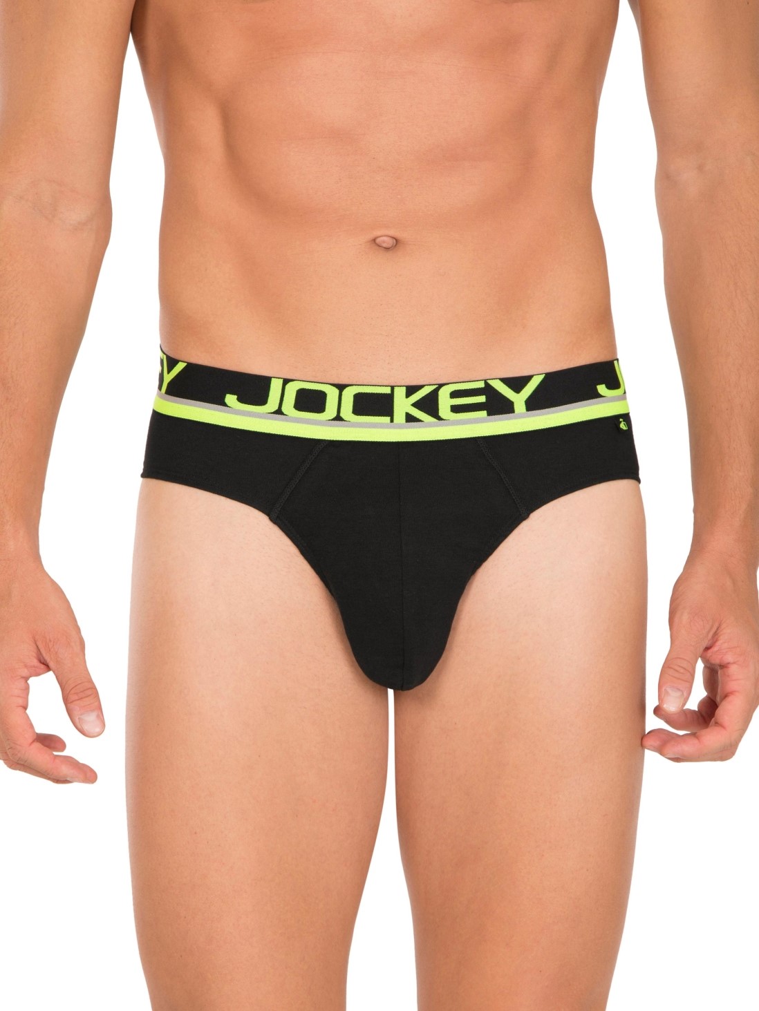 

Jockey Men Black & Neon Yellow Modern Brief -  - FP02