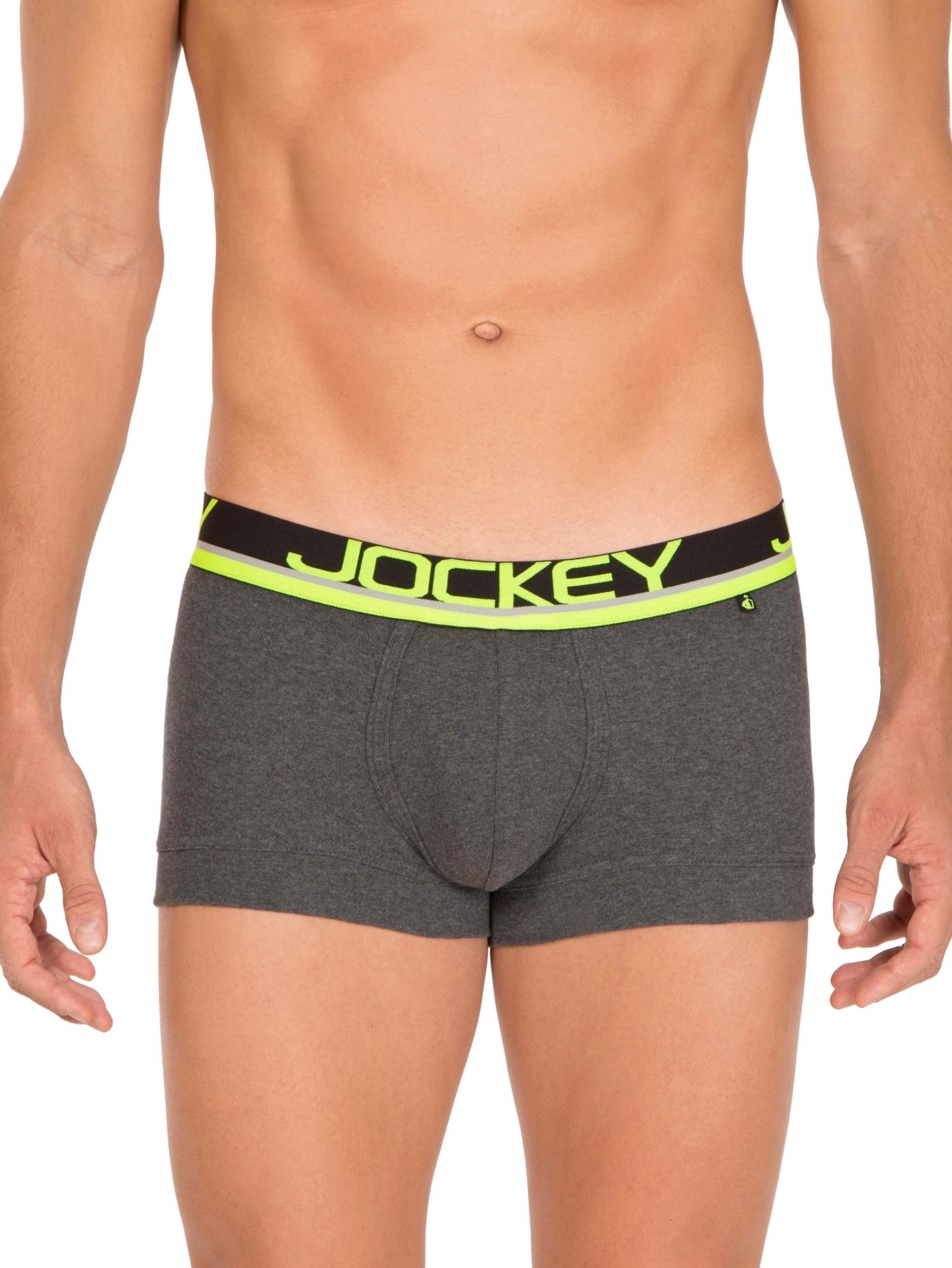 

Jockey Men Charcoal Melange & Neon Yellow Modern Trunk -  - FP03, Grey