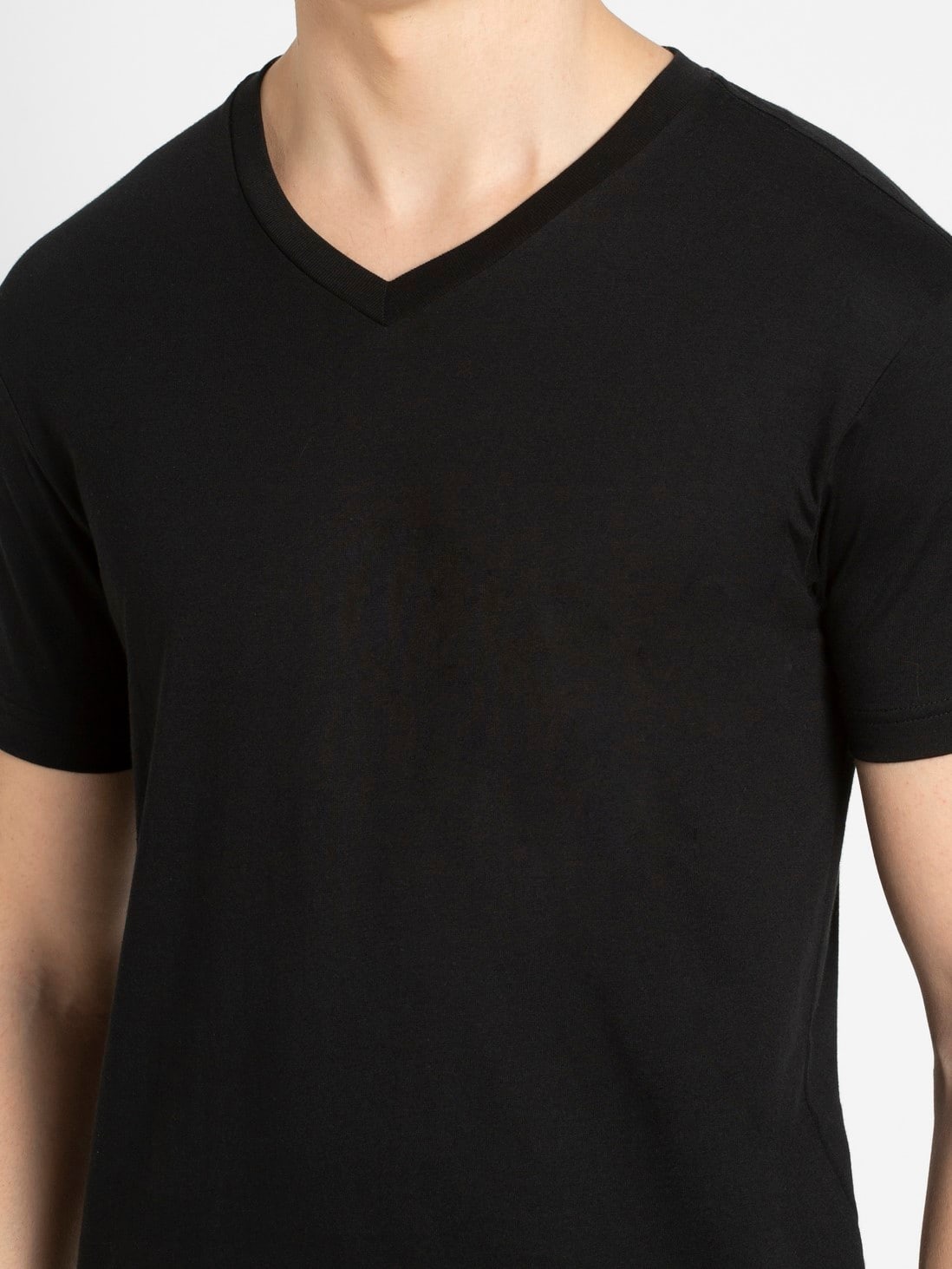 Buy Black Regular Fit V Neck Half Sleeve T-Shirt for Men 2726 | Jockey ...
