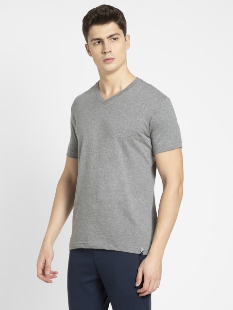 Download Jockey Men Apparel Tops | Grey Melange V-Neck T-shirt