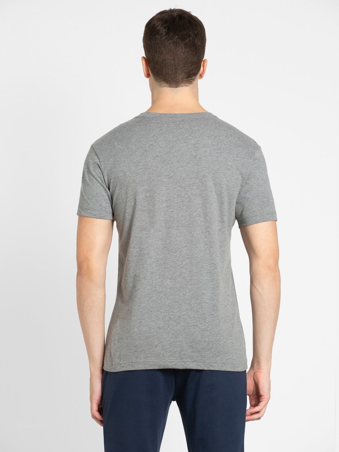 Buy Grey Melange Regular Fit V Neck Half Sleeve T Shirt For Men 2726 Jockey India