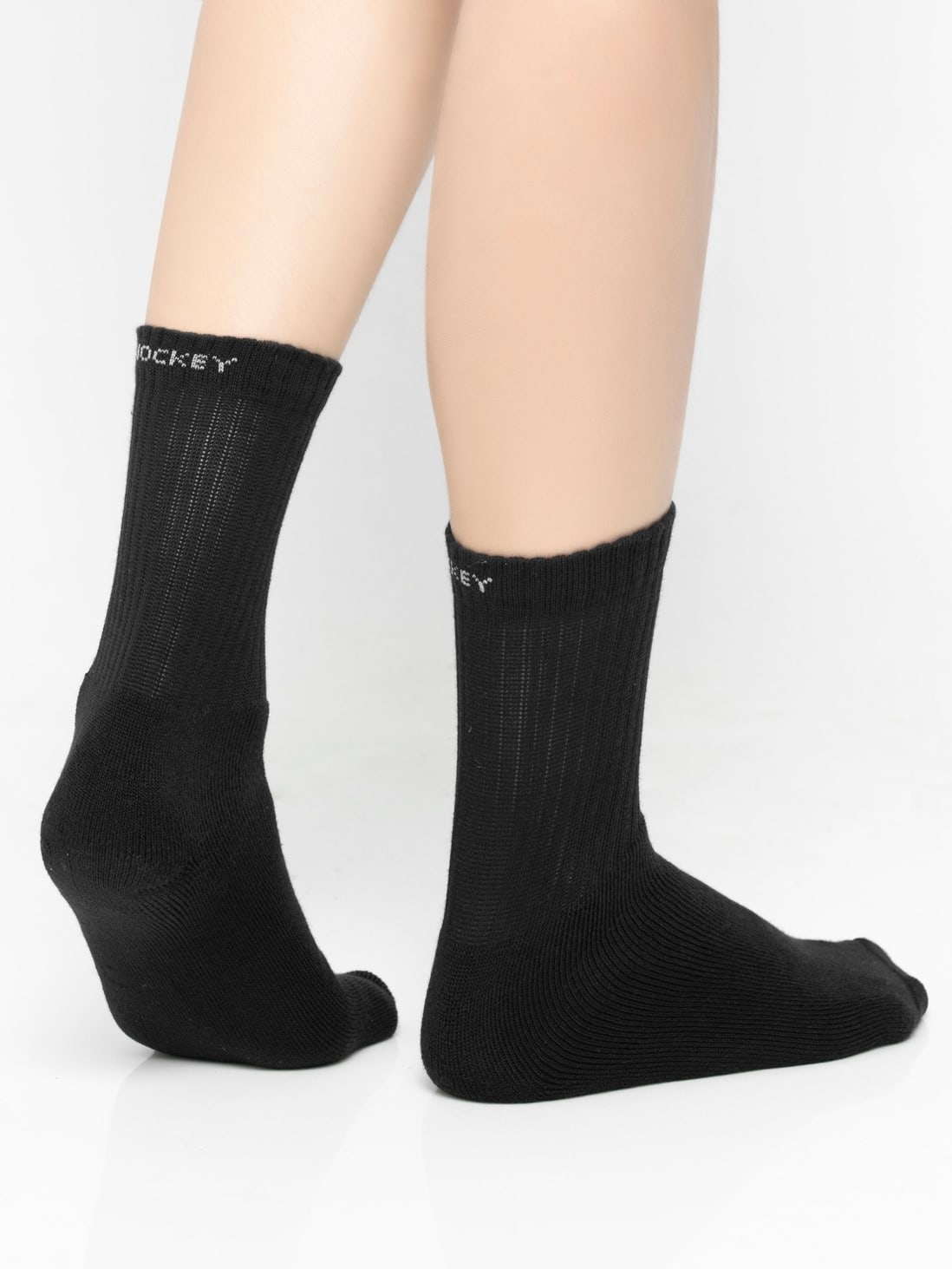 Buy Black Ribbed Crew Socks for Men 7035 | Jockey India