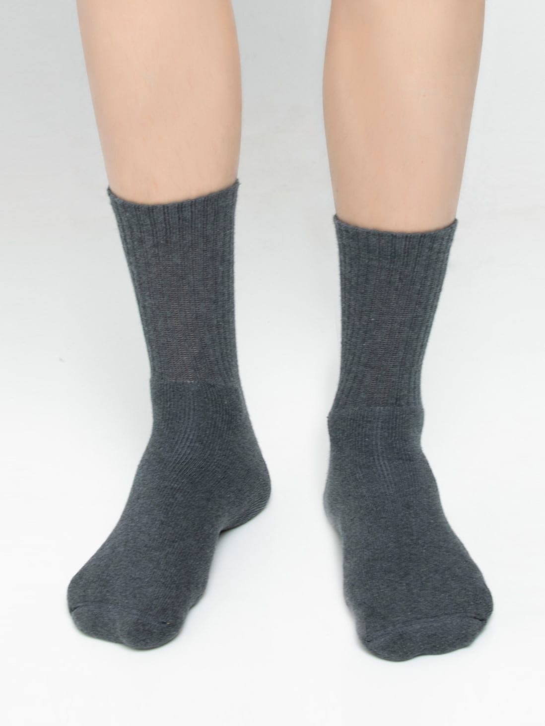 Buy Charcoal Melange Ribbed Crew Socks for Men 7035 | Jockey India