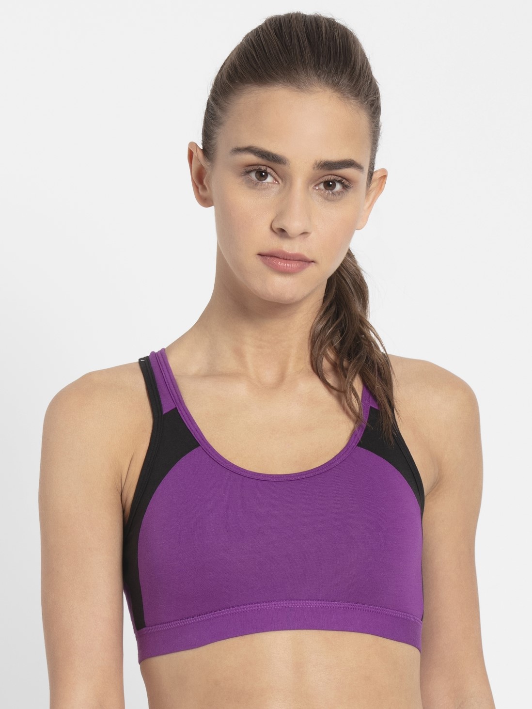 

Jockey Women Purple Glory & Black Power Back Padded Active Bra -  - 1380