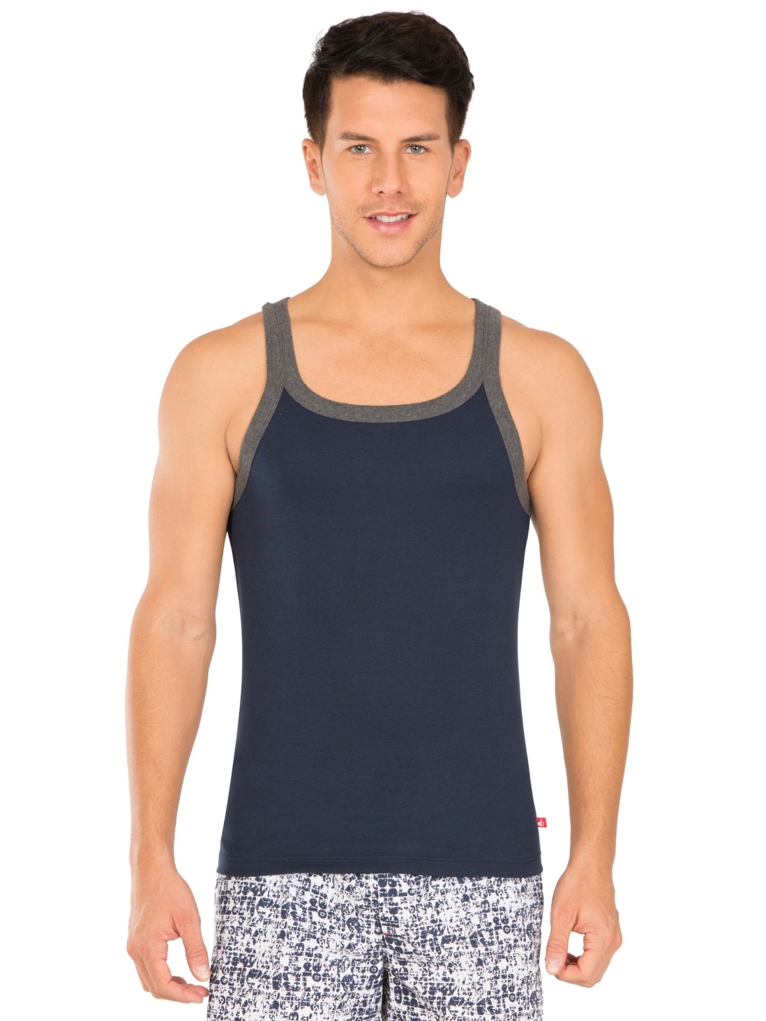 

Jockey Men Navy & Charcoal Melange Fashion Vest -  - US27, Blue