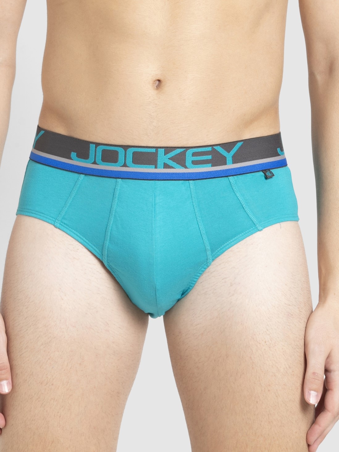 

Jockey Men Caribbean Turq & Light Grey Bold Brief -  - FP01FC, Blue