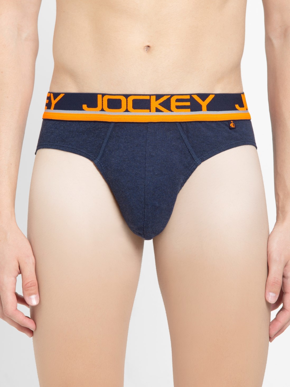 

Jockey Men Ink Blue Melange & Neon Orange Modern Brief -  - FP02FC