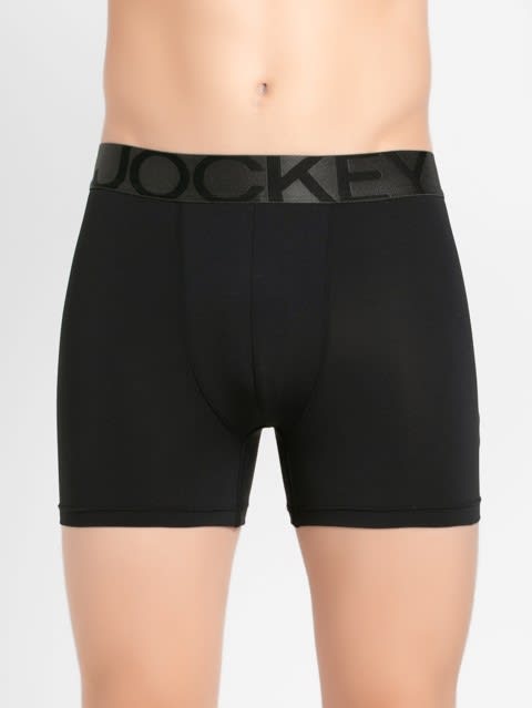 Buy Black Ultra-soft Tactel Nylon Mens Trunks with Double layer ...