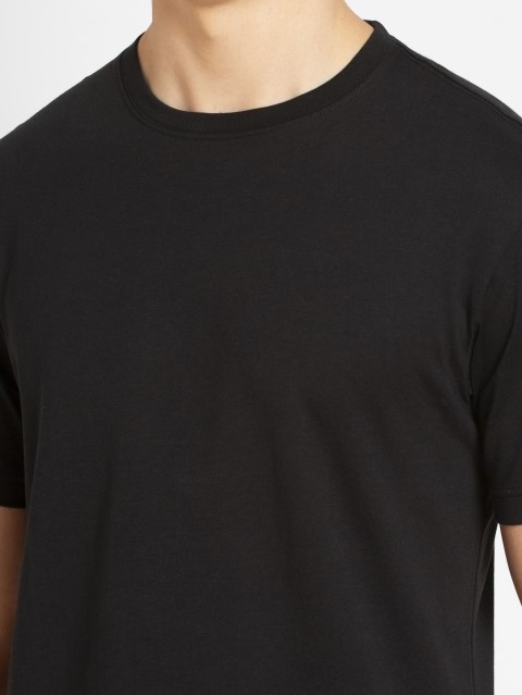 Buy Black Regular Fit Round Neck Half Sleeve T-Shirt for Men 2714 ...