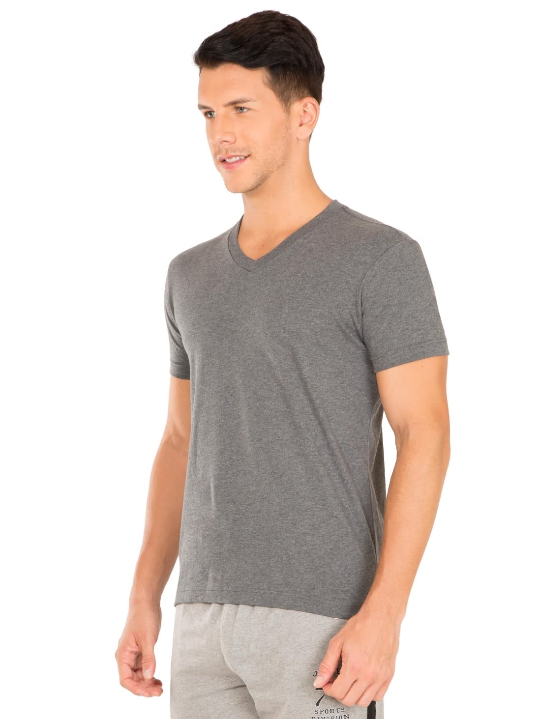 Download Jockey Men Outerwear Tops | Charcoal Melange V-Neck T-shirt