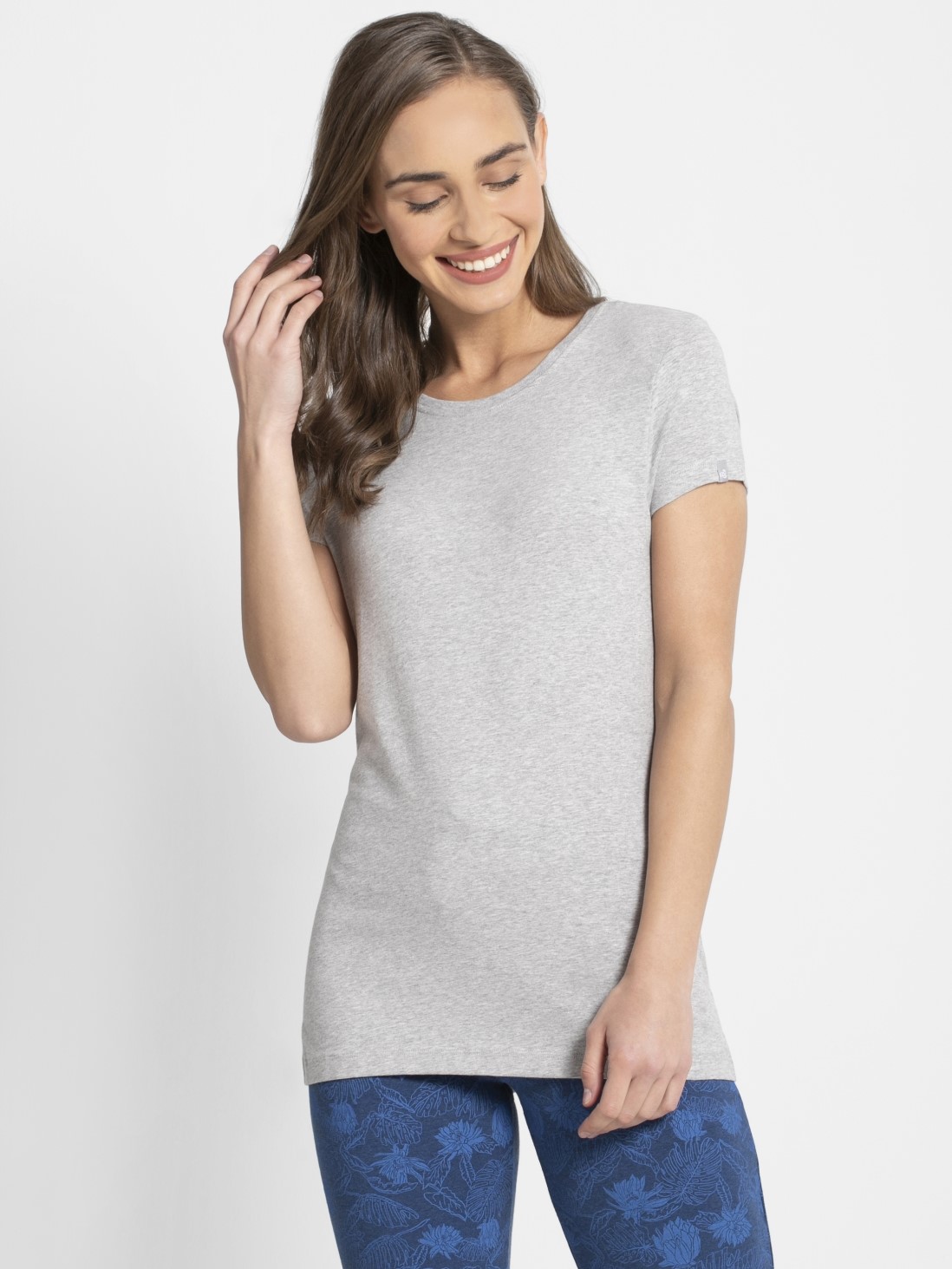 

Jockey Women Light Grey Melange Round Neck T-Shirt -  - 1515