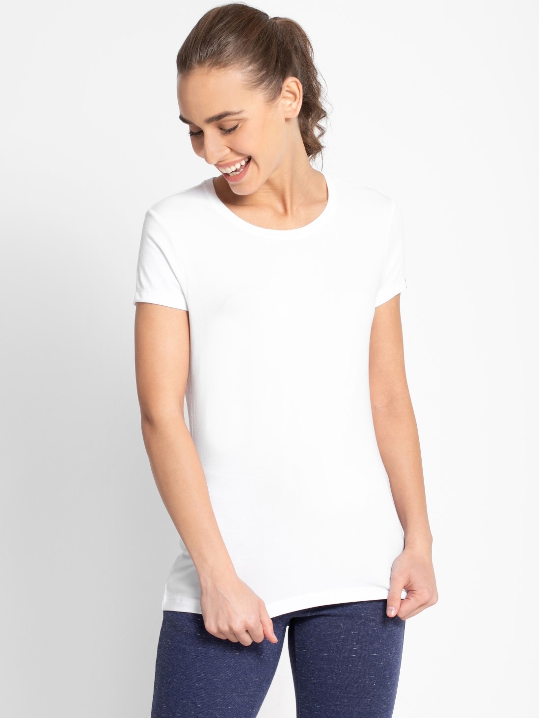 

Jockey Women White Round Neck T-Shirt -  - 1515