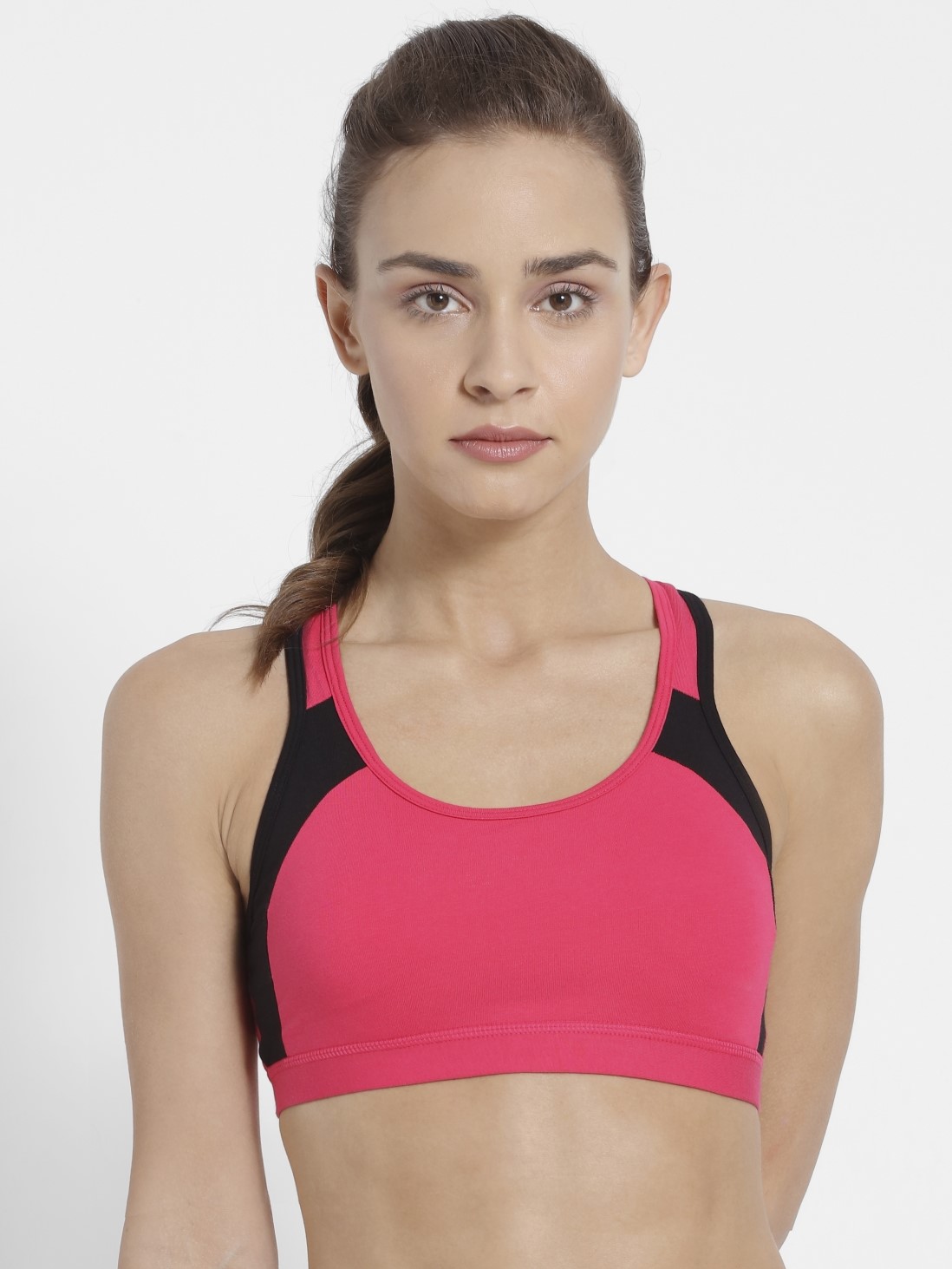 

Jockey Women Ruby & Black Power Back Padded Active Bra -  - 1380, Pink