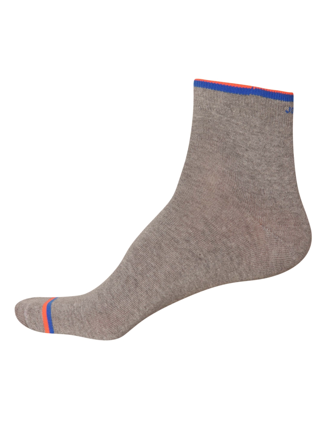 

Jockey Men Grey Melange & Neon Orange Men Ankle Socks -  - 7051