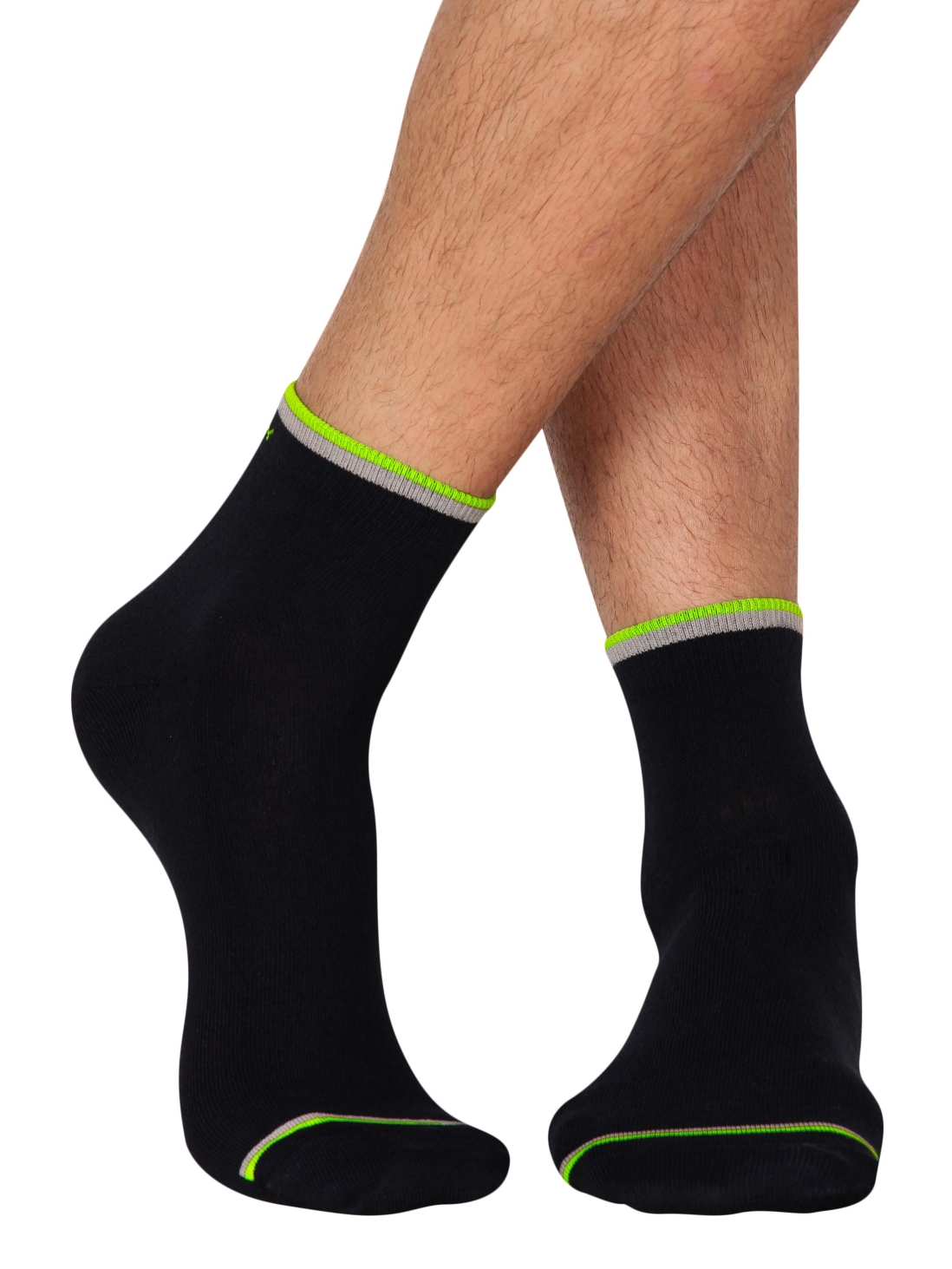 

Jockey Men Navy & Neon Yellow Men Ankle Socks -  - 7051, Blue