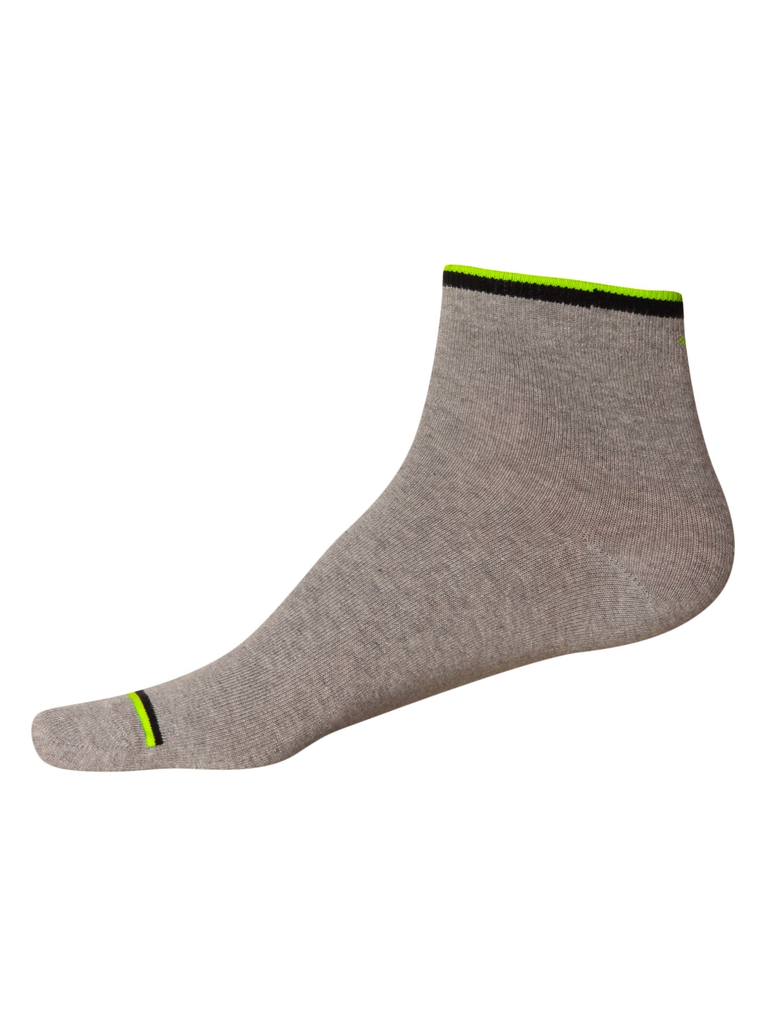 

Jockey Men Grey Melange & Neon Yellow Men Ankle Socks -  - 7051