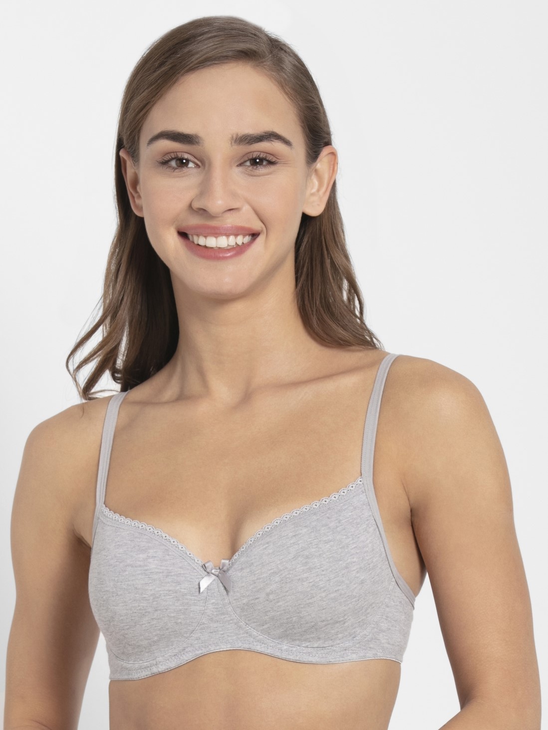 

Jockey Women Light Grey Melange Non-wired Padded Bra -  - 1723