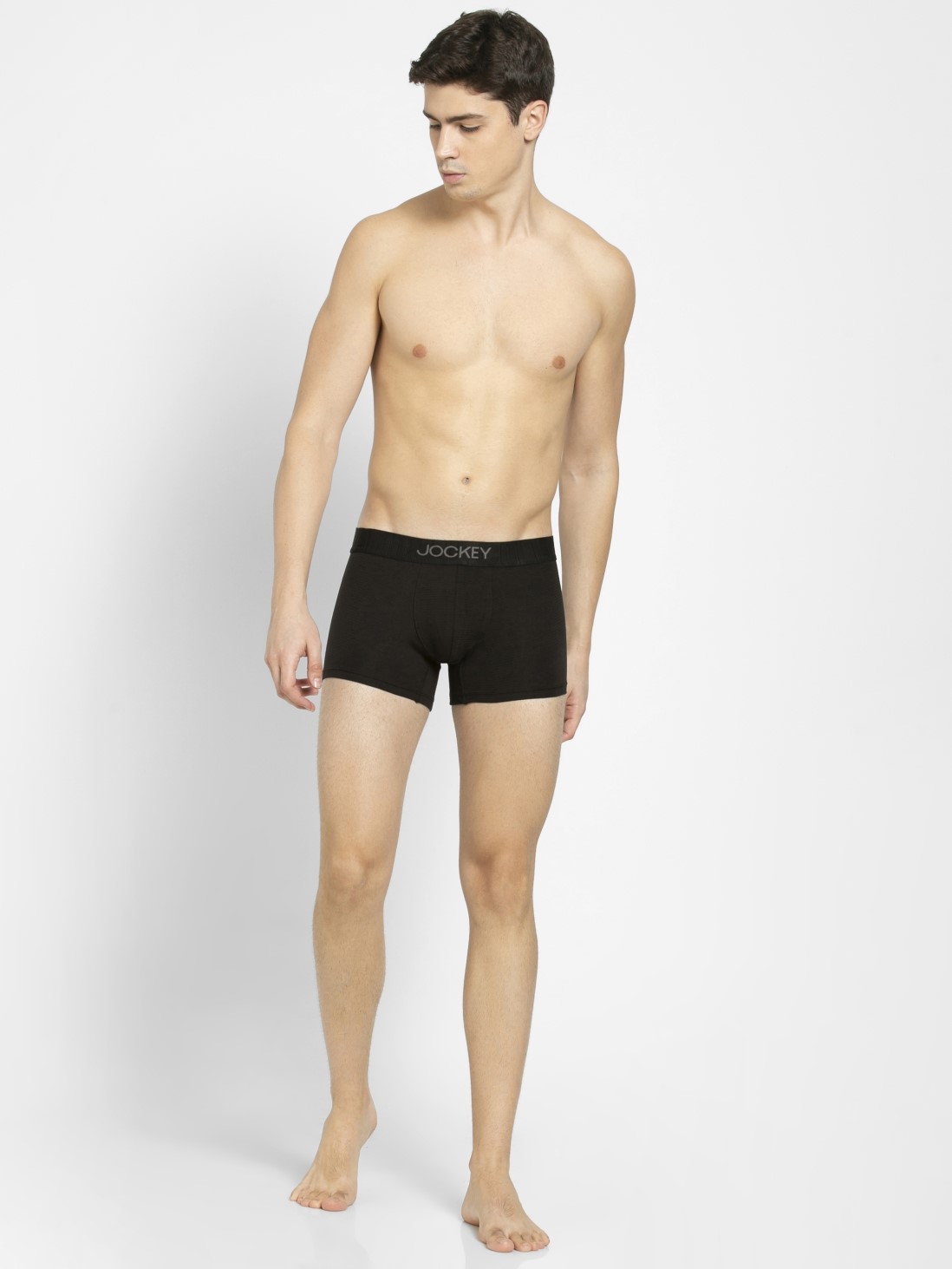 Buy Black Super-soft Mens Trunks with Double layer Contoured Pouch for ...