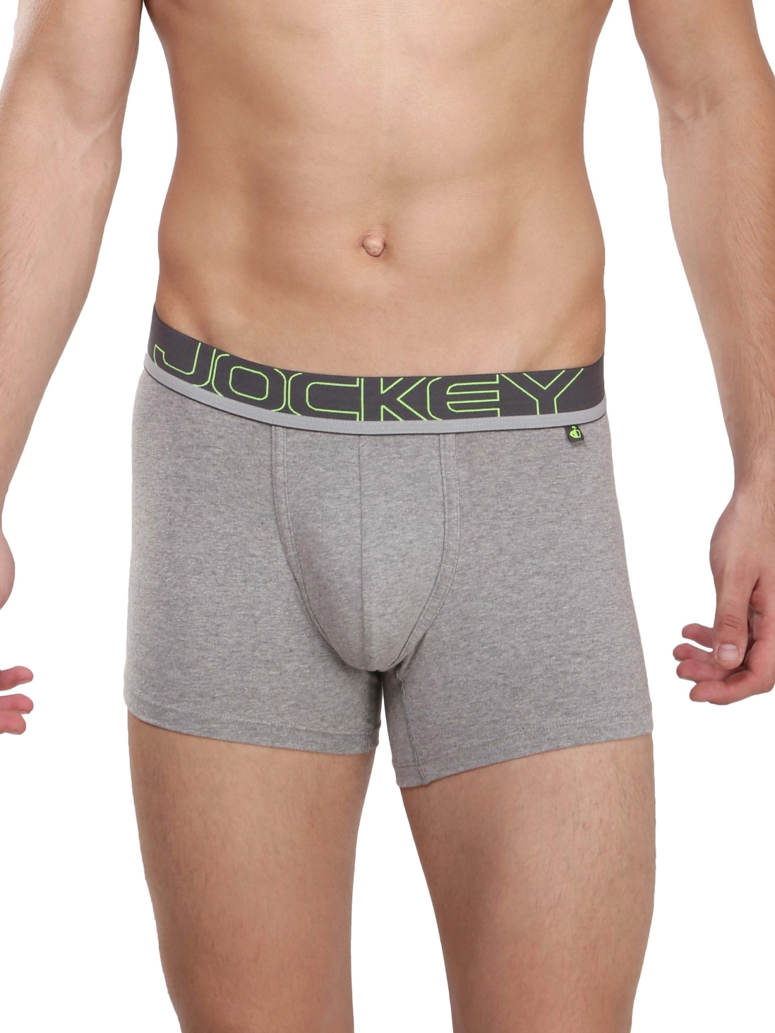 

Jockey Men Grey Melange & Neon Yellow Trunk -  - FP21