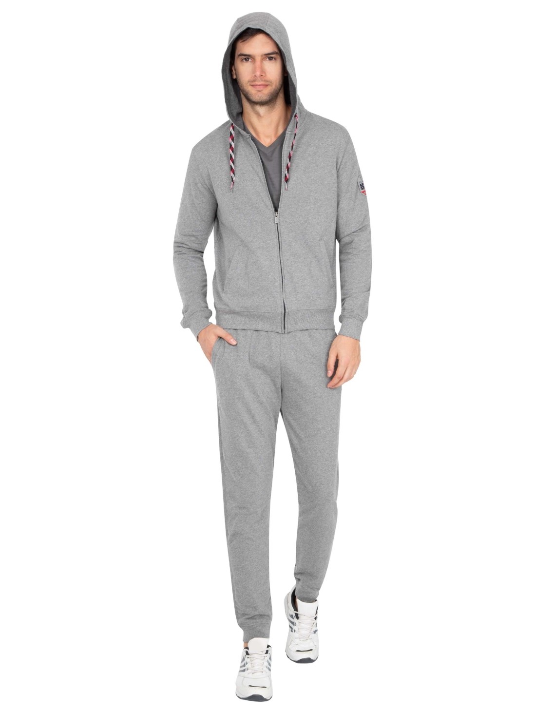 Download Jockey Men Outerwear Tops | Grey Melange Zip Thru Hoodie