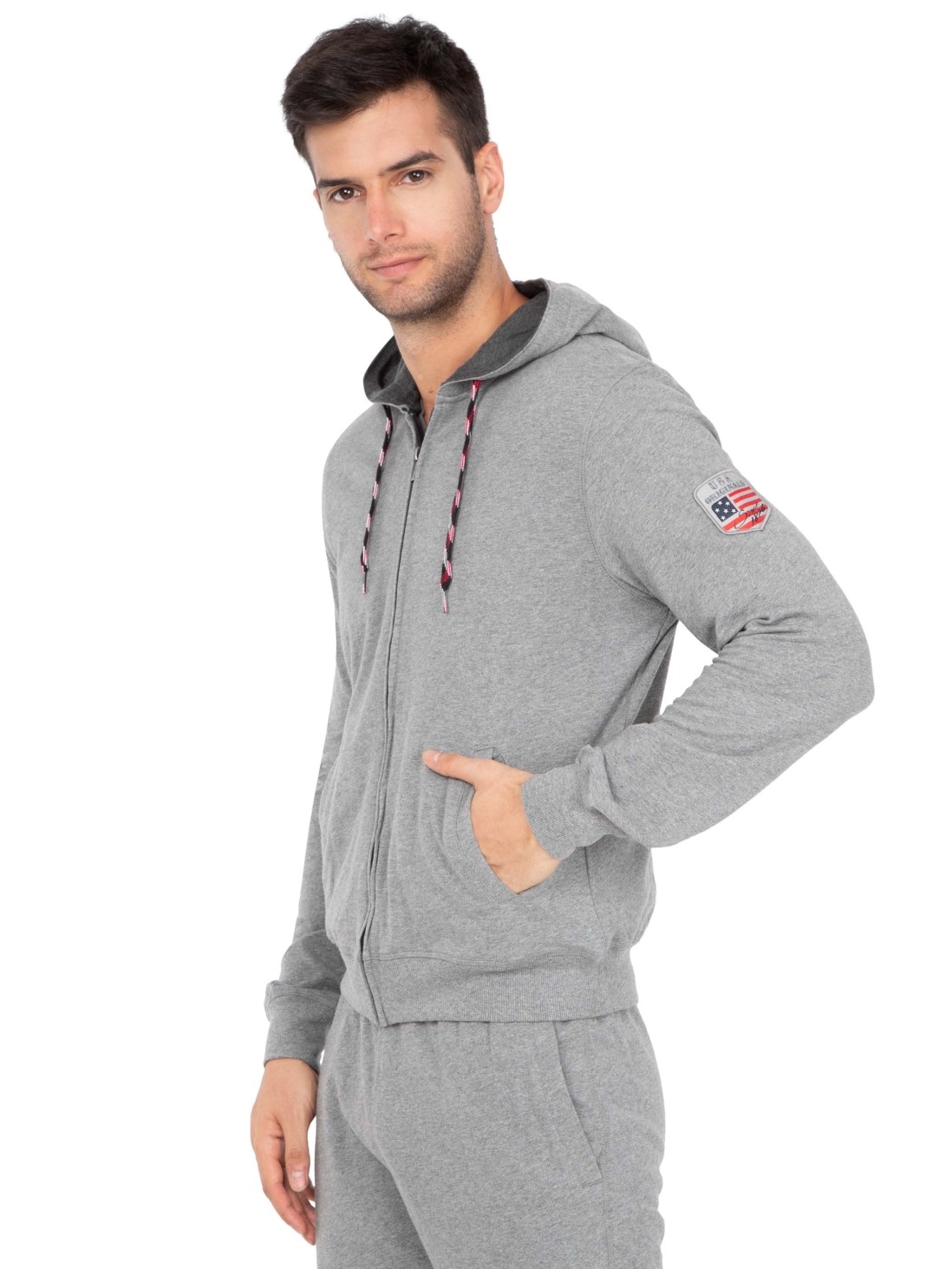 Download Jockey Men Outerwear Tops | Grey Melange Zip Thru Hoodie