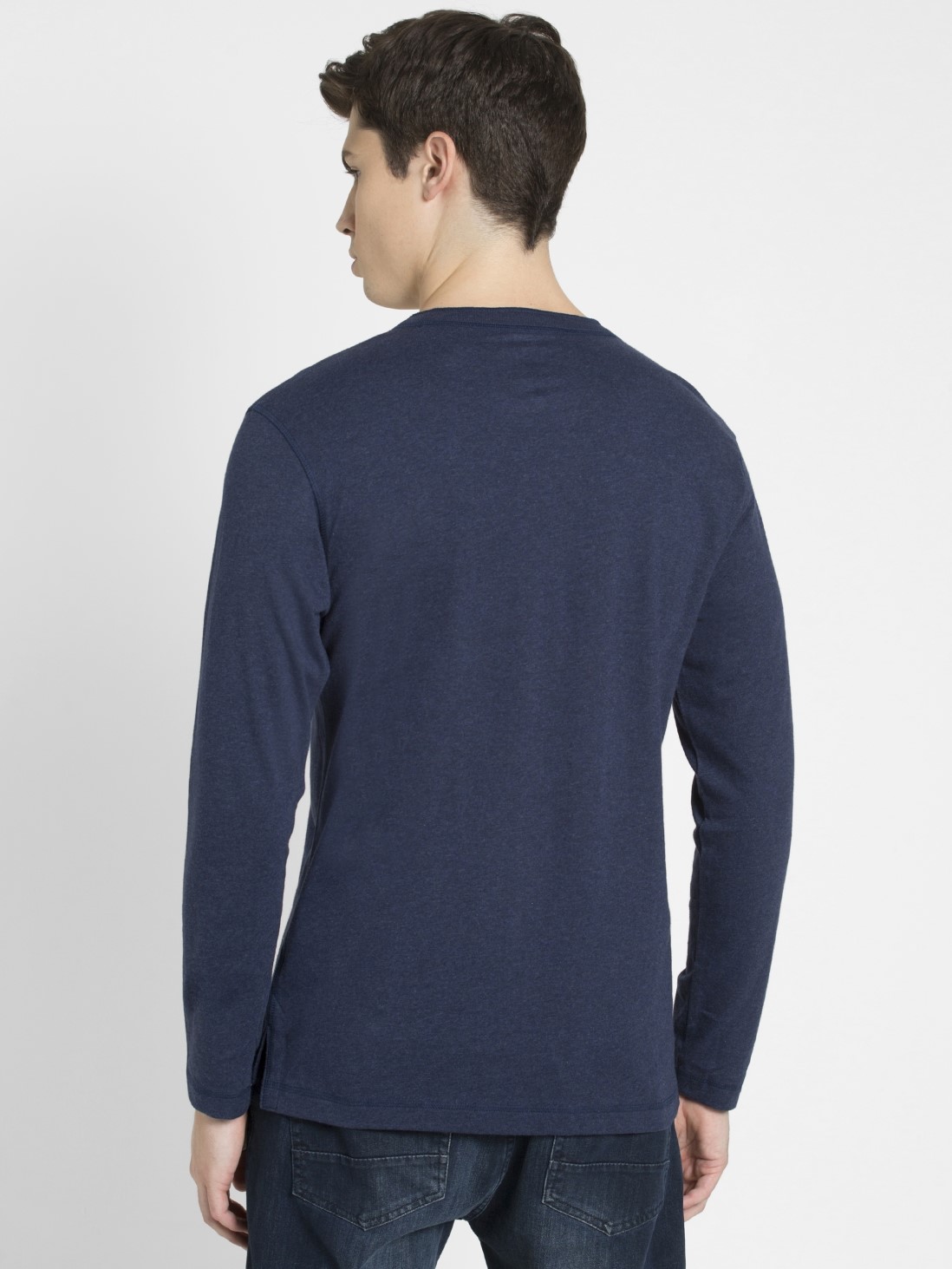 Download Jockey Men Apparel Tops | Ink Blue Melange Long Sleeve ...