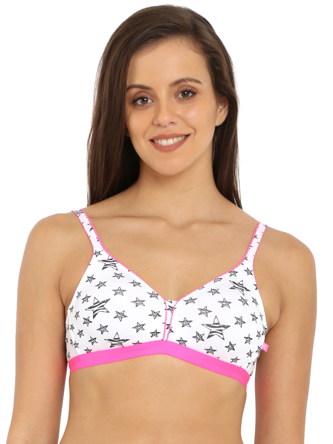 

Jockey Women White & Pink Beginners Bra -  - FP46