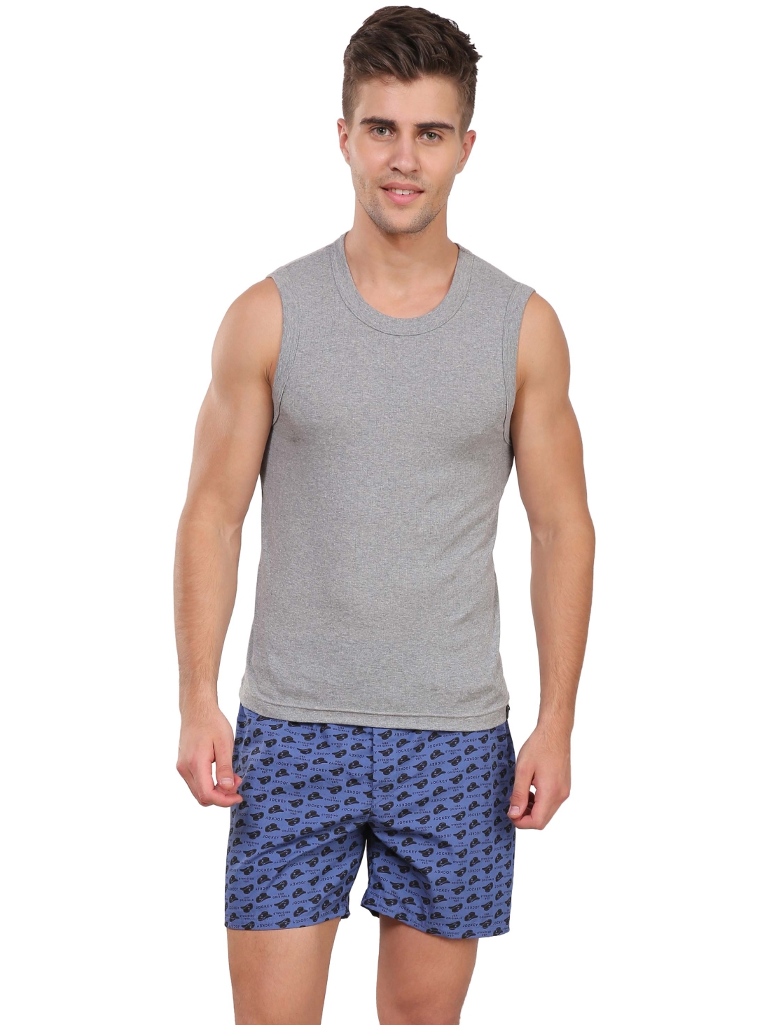 Download Jockey Men Apparel Bottoms | Blue Denim Melange Boxer Shorts