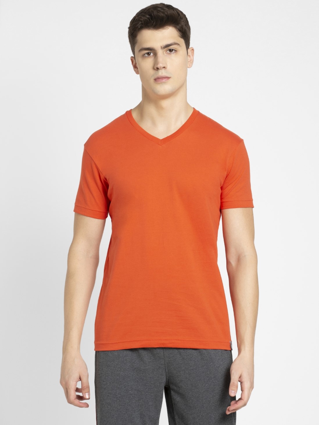 

Jockey Men Orange Rust V-Neck T-shirt -  - 2726