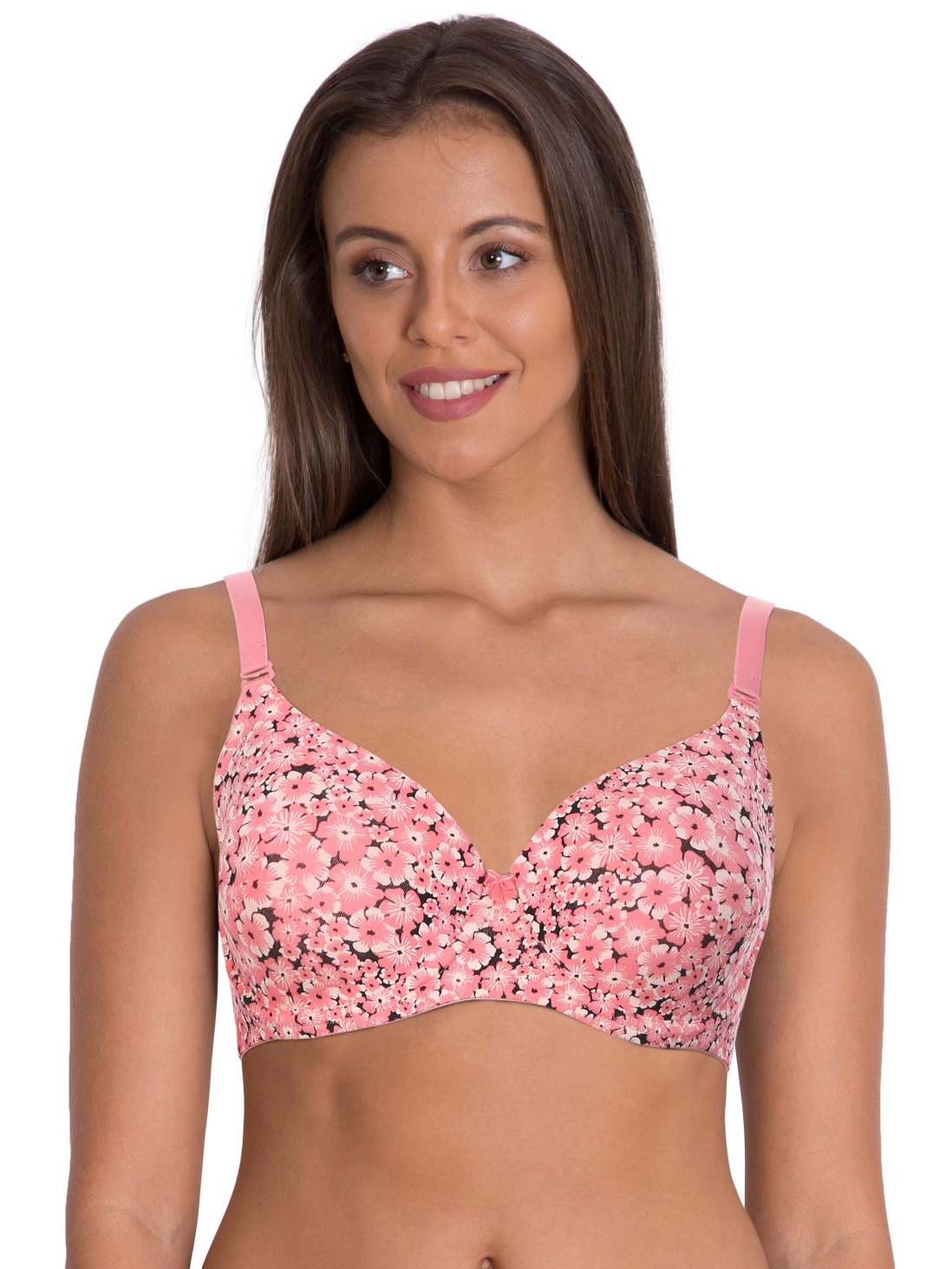 

Jockey Women Peach Blossom Print T-Shirt Bra -  - 1245, Pink