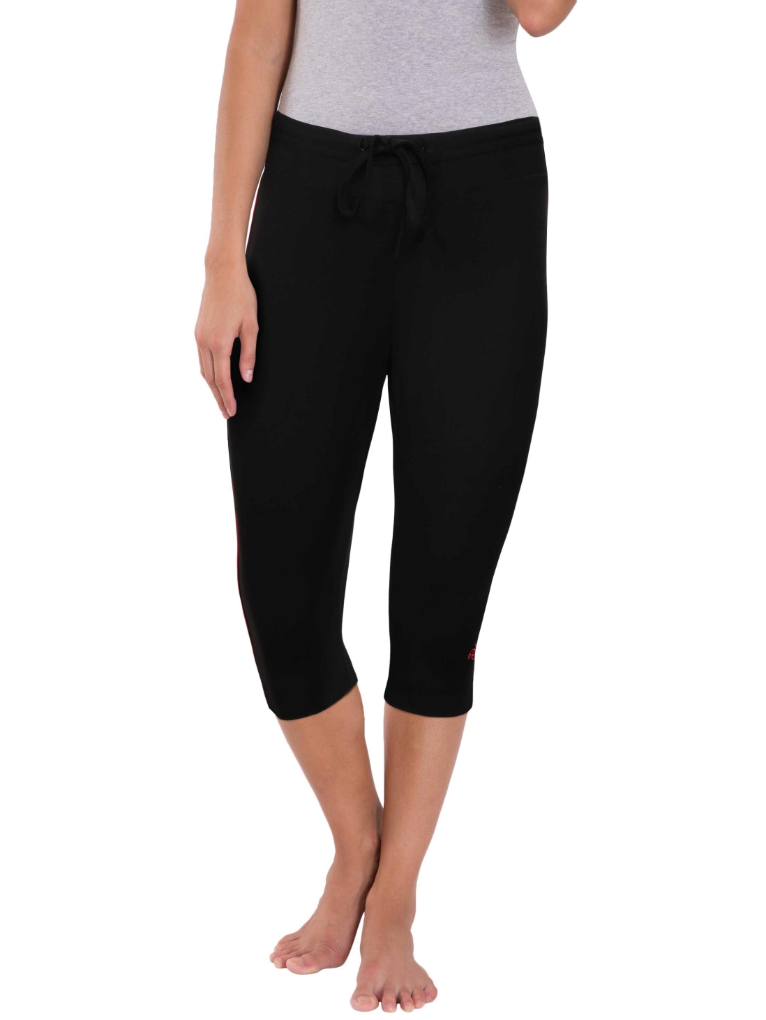 

Jockey Women Black & Ruby Knit Capri -  - 1390