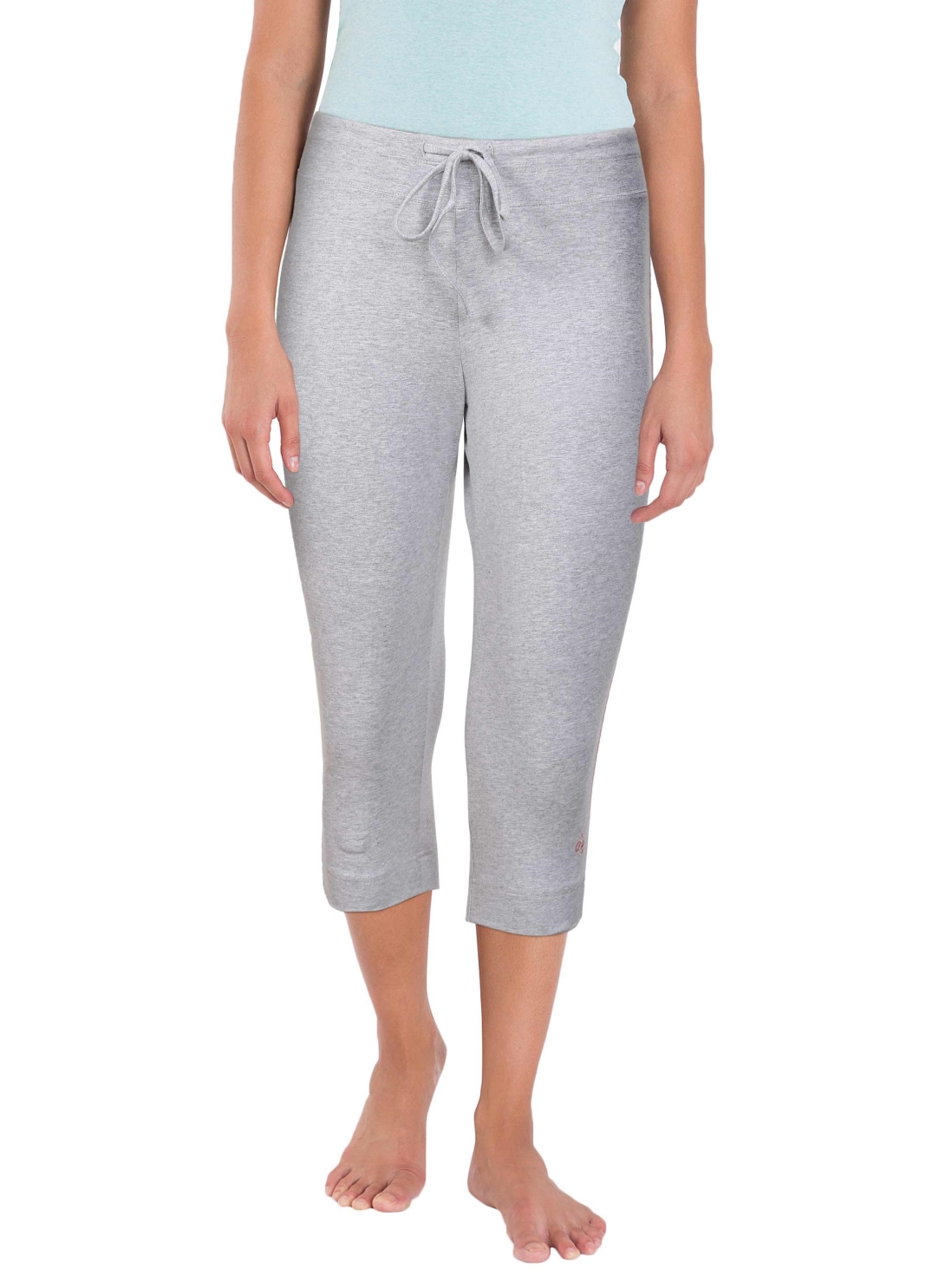 

Jockey Women Light Grey Melange & Coral Knit Capri -  - 1390