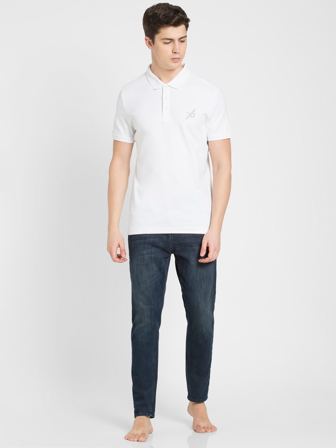 White Solid Half Sleeve Polo Sports T-Shirt for Men 3911 | Jockey India