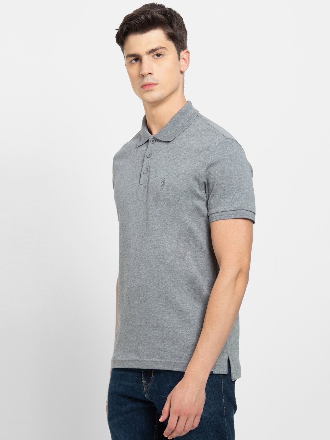 mens grey polo t shirt