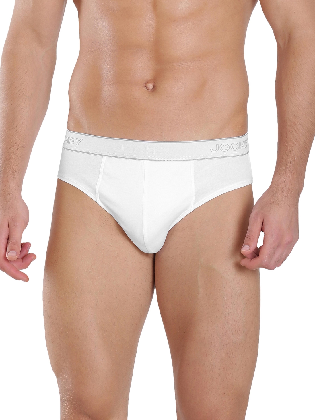 

Jockey Men White Midi Brief -  - 1010, Checks