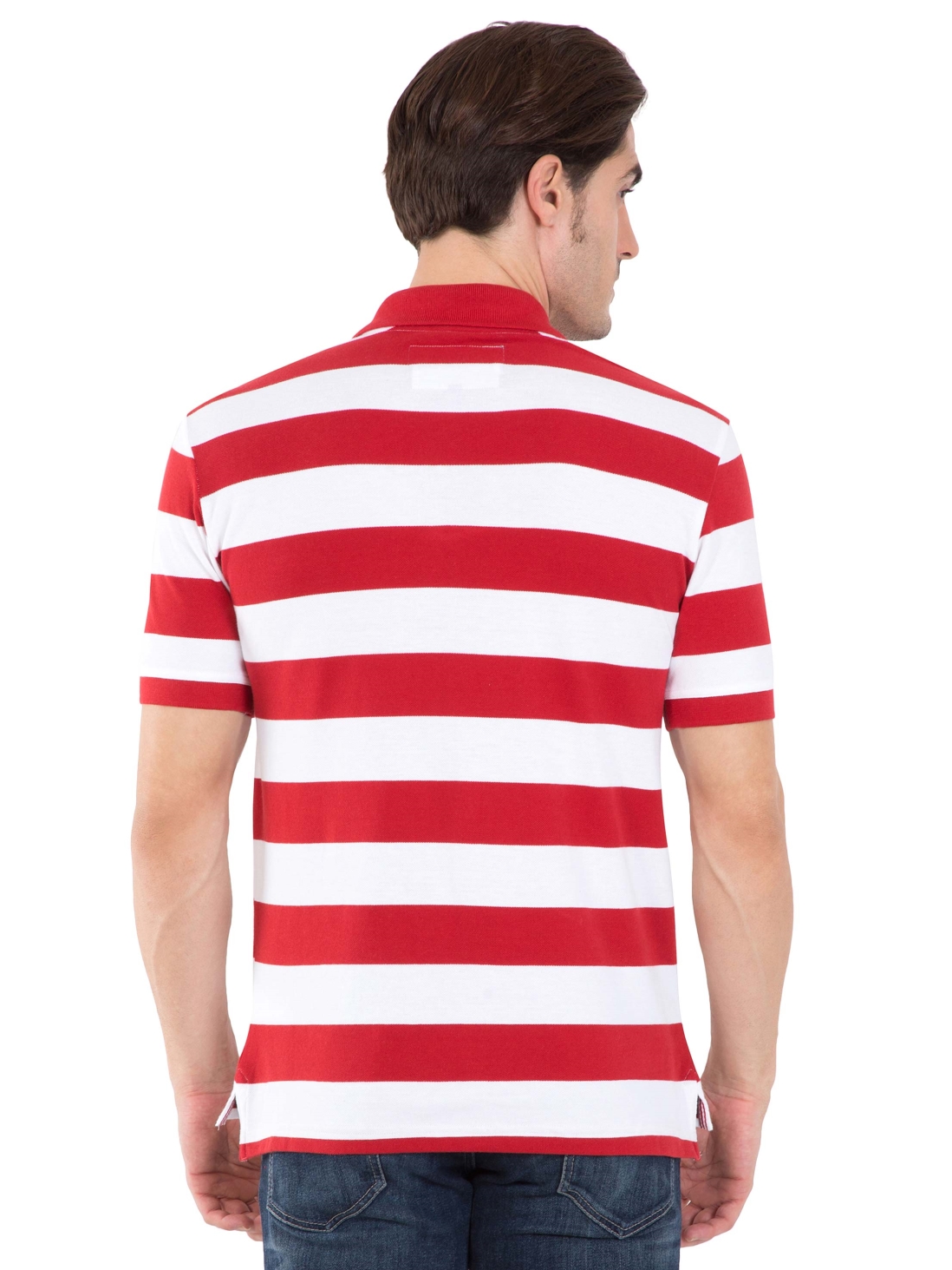 red and white polo t shirt