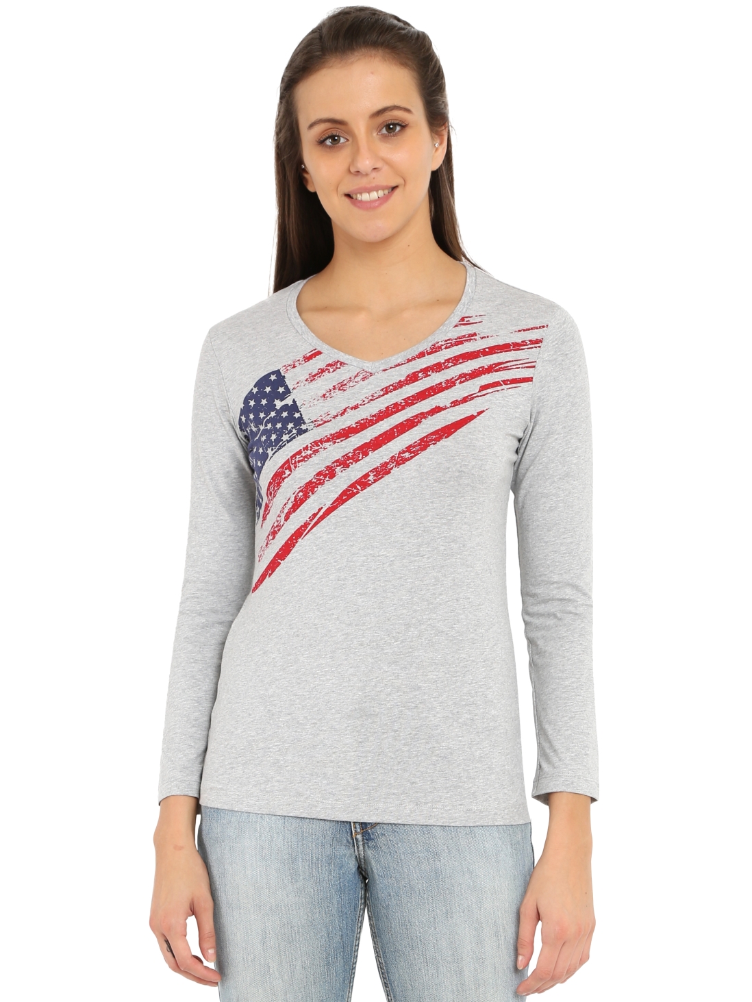 Download Jockey Women Apparel Tops | Light Grey Melange Long Sleeve ...