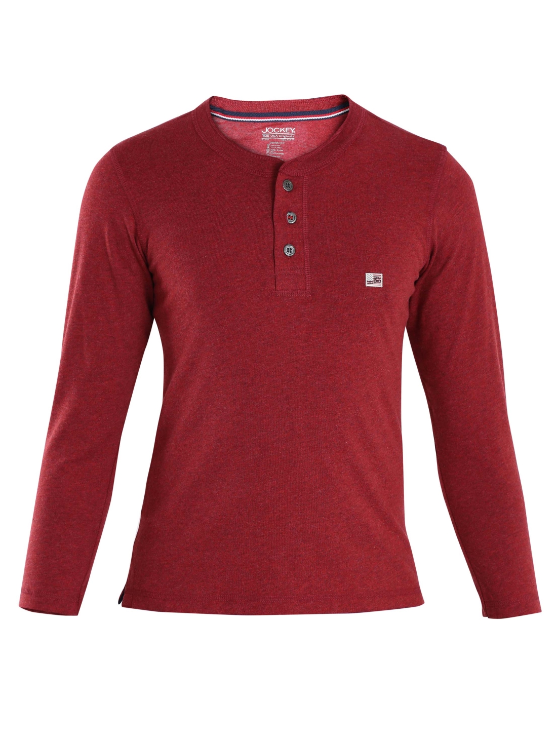 

Jockey Boys Red Melange Boys Henley T-Shirt Long Sleeve -  - UB14