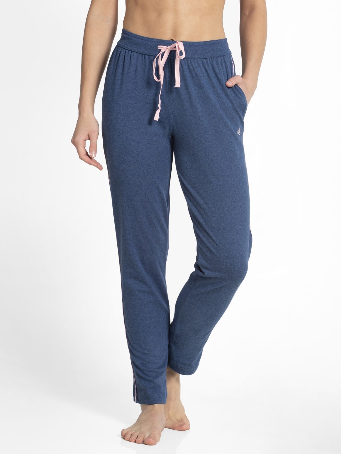 

Jockey Women Vintage Denim Melange & Pink Lady Melange Track Pant -  - 1305, Blue