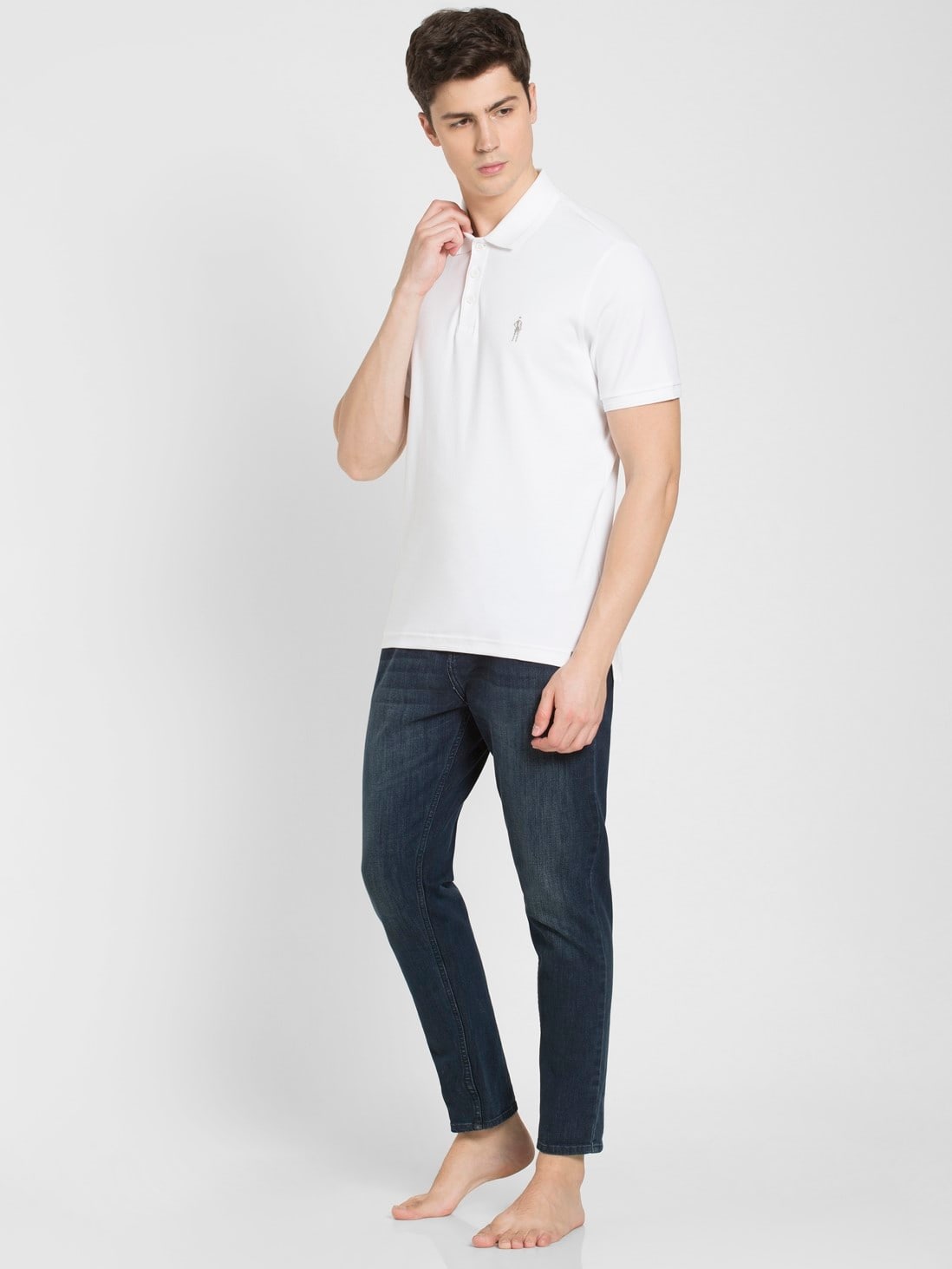 White Regular Fit Half Sleeve Polo T-Shirt for Men 3912 | Jockey India
