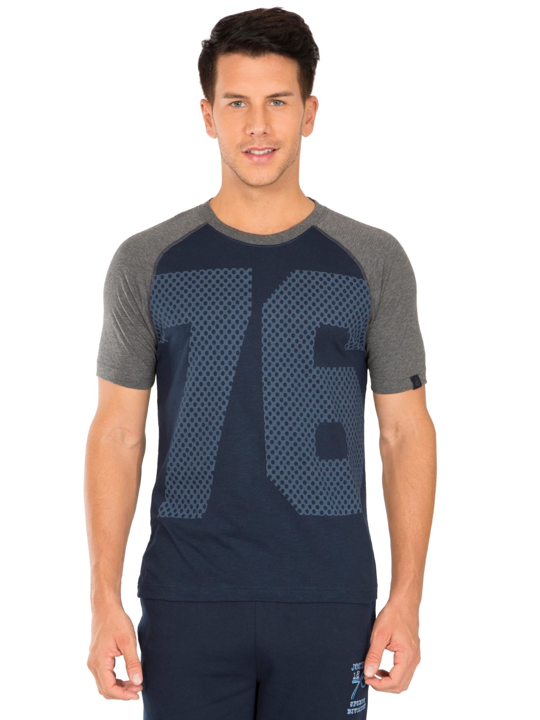 

Jockey Men Navy & Charcoal Melange T-Shirt -  - 2728, Blue