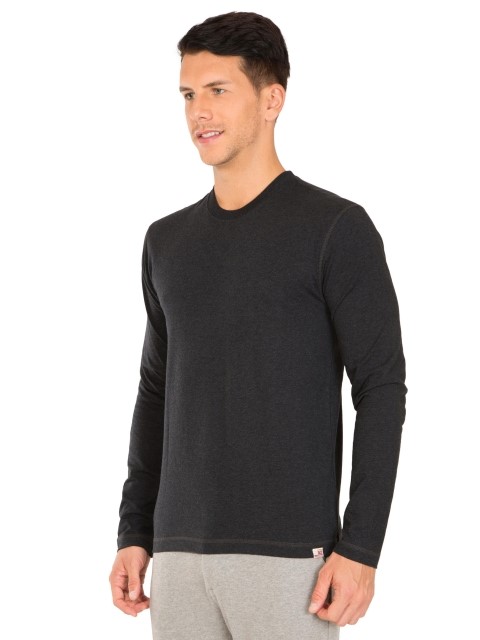 Download Jockey Men Outerwear Tops | Black Melange Long Sleeved T-Shirt