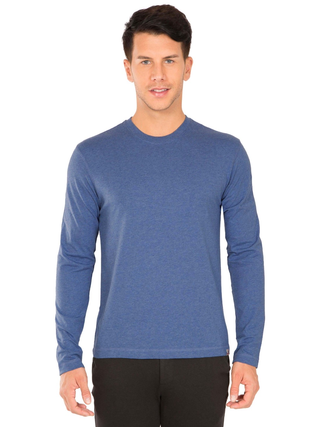 Download Jockey Men Apparel Tops | Light Denim Melange Long Sleeved ...