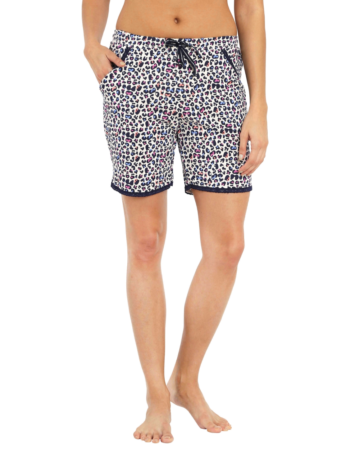 

Jockey Women Navy Print57 Knit Sleep Shorts -  - RX10, Blue