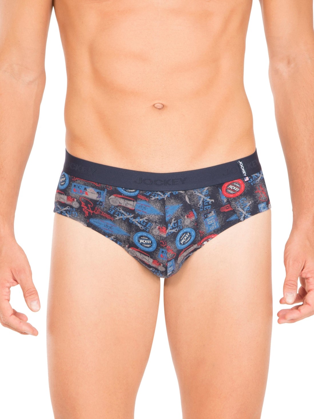 

Jockey Men Navy Prints Brief -  - US52, Blue