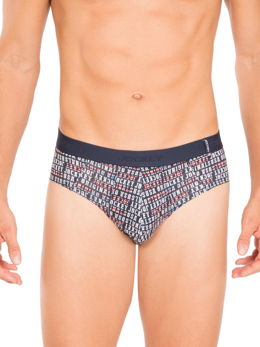 

Jockey Men Navy & White Prints Brief -  - US52, Blue