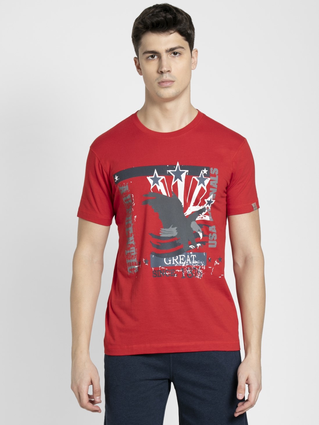 

Jockey Men Worldly Red Print 03 Crew neck Graphic T-shirt -  - US81