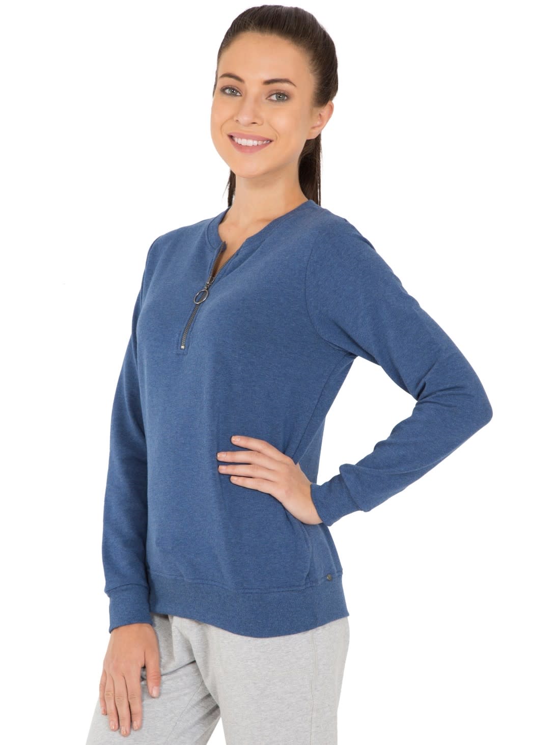 Buy Women  Sweatshirts  Apparel Tops UL11 Denim  Blue Melange 